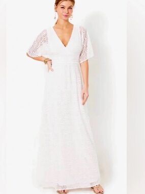 NWT Lilly Pulitzer Parigi scallop shell lace maxi